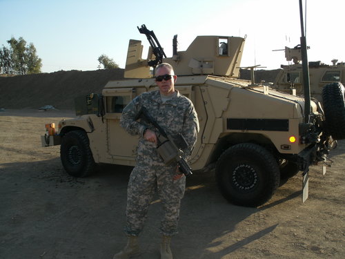 Me with 6 shot grenade launcher in front of HUMVEE2 (2).JPG
