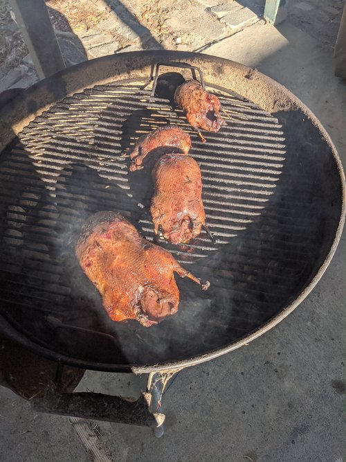 Ducks on grill.jpg Ducks on grill.jpg