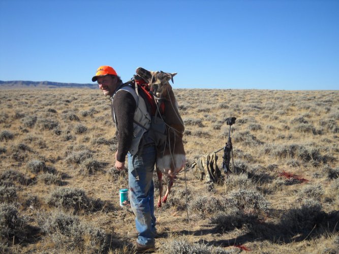 Carrying Mark's antelope 2011.JPG