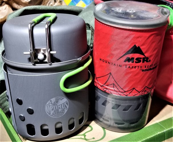 Optimus terra HE and MSR windstopper backpacking stoves..jpg Optimus terra HE and MSR windstopper backpacking stoves..jpg