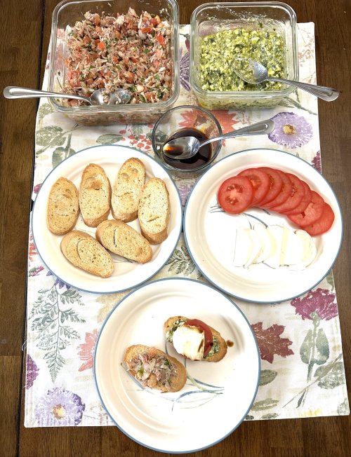 2 crab claw ceviche and pesto caprese.jpg