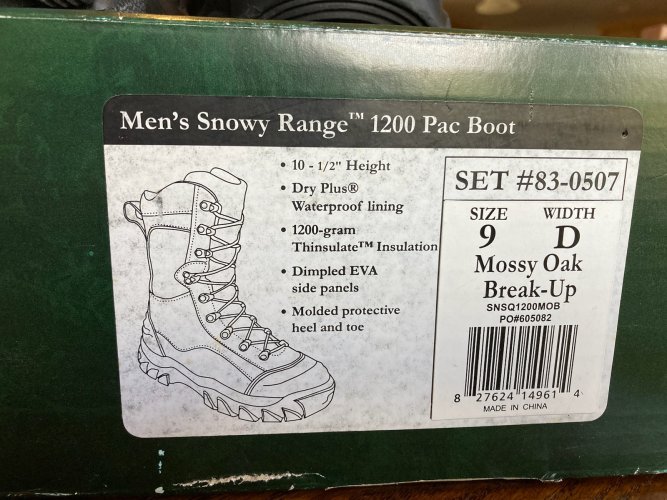 Cabelas Insulated Pac Boots Size 9 Brand New in Box Hunt Talk