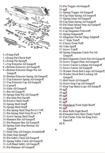 Ithaca Model 37 Parts List.PNG