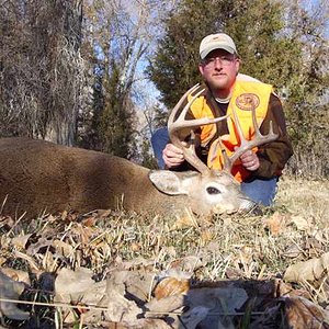 A nice 5x5 taken hunting on an old homesteaded section.  At less than 50 yards, I couldn't pass him up.