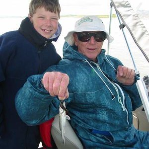 Grampa and Josh with a HUGE walleye