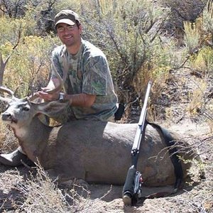 I call this the:  broken Leg Buck #1. I hunted that season in a cast. Go figure I would break my leg in two places and draw two great buck tags. This 