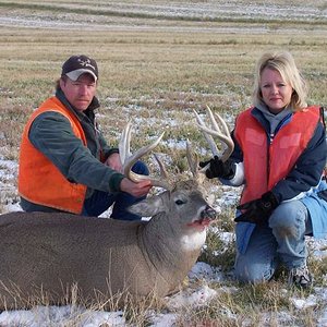 Wife's first Whitetail Buck