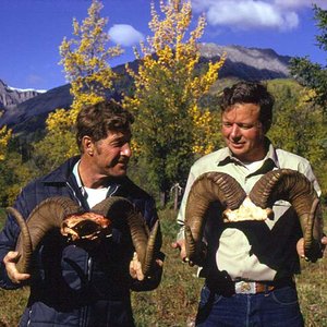 Jim Ford and myself with our Stone rams from Toad River area of British Columbia.  September, 1973.