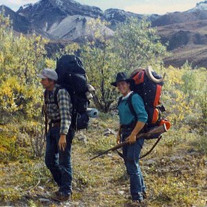 My son Tyler and I with his ram taken with Ray McNutt in the Nutzotin Mountains in 1989.