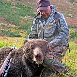 The 11th day of a 12-day hunt in the Selwyn Mountains of the Yukon!  I took this beautiful mountain grizzly after stalking within 250-yards with my 33