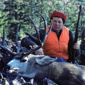 I didn't hesitate to shoot when I got a good look at this buck's left antler from across canyon.  Montana - 1976.