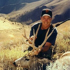 Tyler took this buck at 9000' elevation, on the last day of our backpack trip into the Tobin mountain area of Central Nevada in the 1990's.