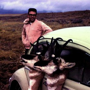 Friend and longtime hunting partner, Jerry, with a couple of nice antelope taken near Miles City, Montana in 1967.