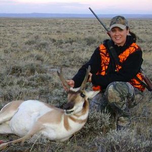 Daughter-in-law, June got her first big game animal in October, 2009.  Eastern Montana.