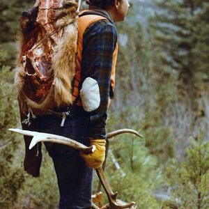 Packing out the meat.  Magpie Gulch in the 1980's.