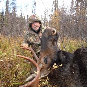 Me & Moose…British Columbia, Canada….70yd shot w/30-06 mauser action
