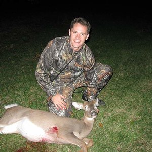 Here is my first deer.  Didn't realize it was a button buck, but so it goes.  I am far more careful now when I shoot my deer.