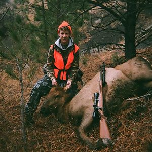 Hunter (14) with his antlerless elk in 2012.