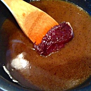 Bear dipped in marinade.