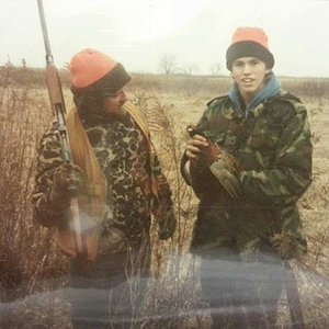 Dads friend John and I . . back when we had pheasants on my uncles farm