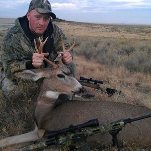 We were out Coyote hunting in the desert... and, this little buck must have been lost begin down so low. made a bunch of jerky