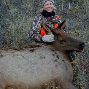 Tamber and her first elk