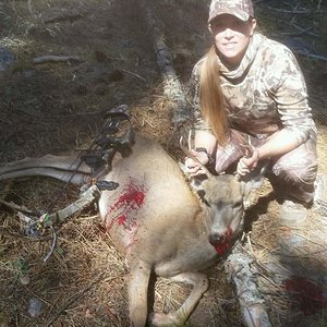 First archery kill. Just a little buck, but meat in the freezer!