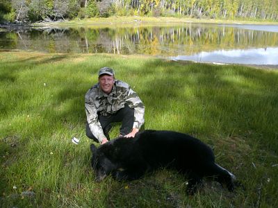 A nice black bear the first morning of our hunt