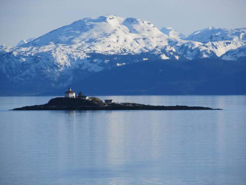 Alaskan lighthouse from the cruise ship