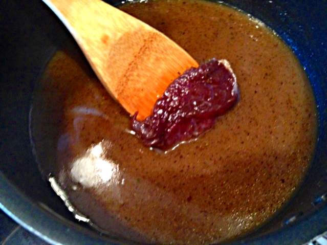 Bear dipped in marinade.
