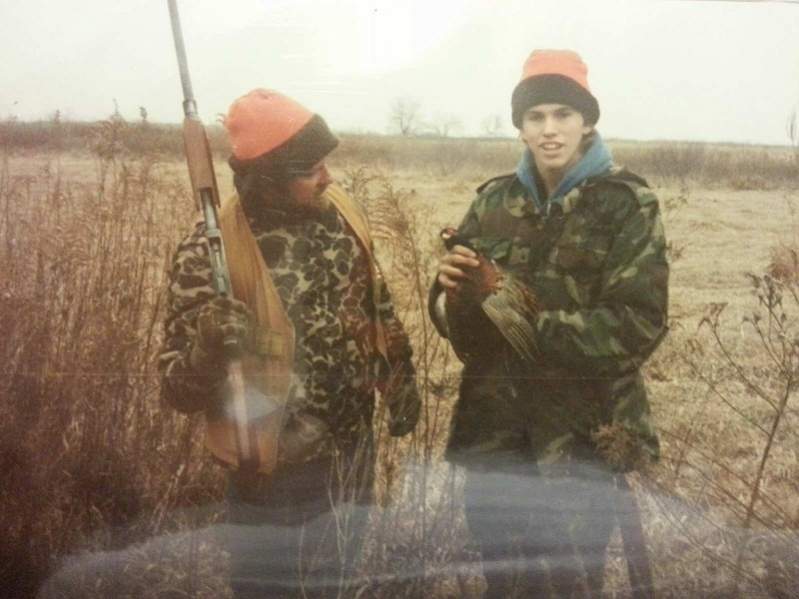 Dads friend John and I . . back when we had pheasants on my uncles farm