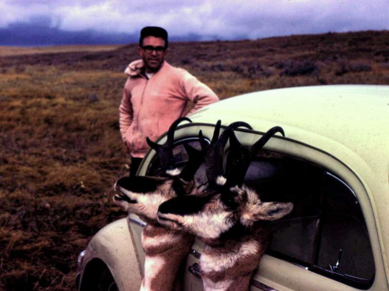 Friend and longtime hunting partner, Jerry, with a couple of nice antelope taken near Miles City, Montana in 1967.