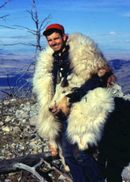 Friend, Frank with his 10&quot; Billy which scored 49&quot; and change B&amp;C.  We stalked this goat near the top of Willow Mountain, Montana in Nove