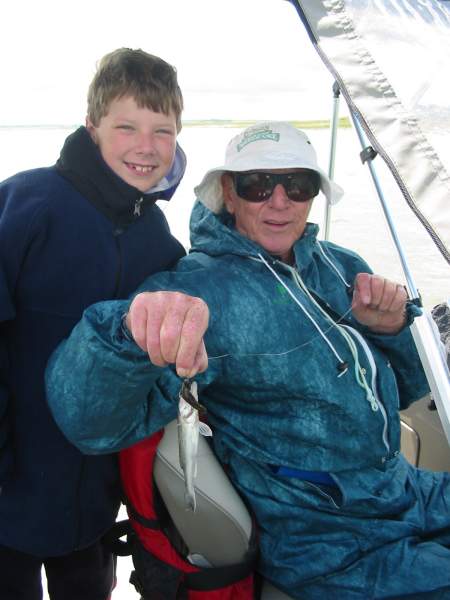 Grampa and Josh with a HUGE walleye