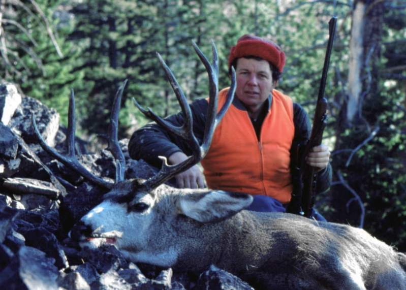 I didn't hesitate to shoot when I got a good look at this buck's left antler from across canyon.  Montana - 1976.