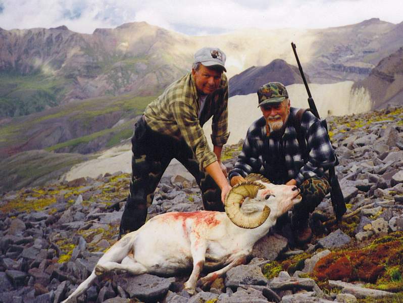 I guided Dwight from Colorado for this mature dall ram ( his best to date) in the Nutzotin Mountains of Alaska.  I was working for Ray McNutt in 1997.