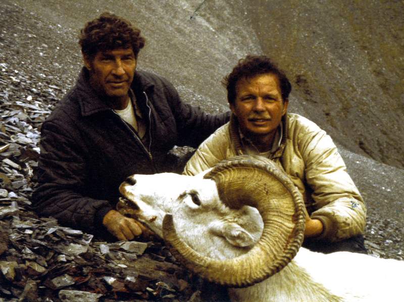 Jim and I with my dall ram in Alaska in 1976.