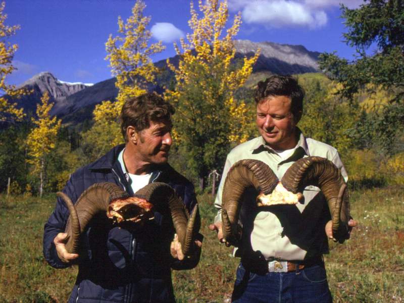 Jim Ford and myself with our Stone rams from Toad River area of British Columbia.  September, 1973.