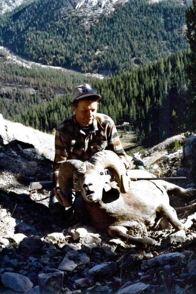 My best Bighorn which I passed on the first time I saw him.  After making a couple of trips into this Sun River country and looking over 40 rams or so