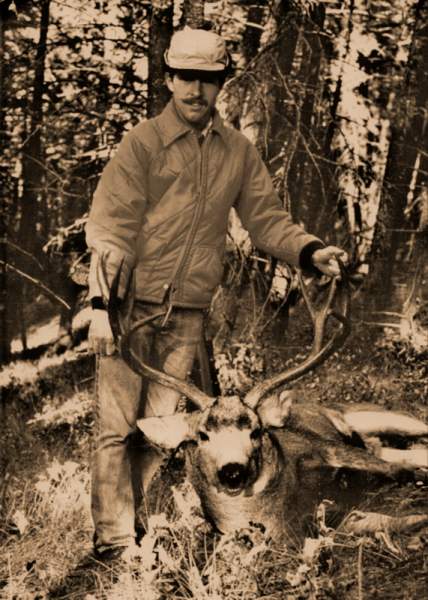My brother-in-law, Kent made a good shot on this superb Montana buck on November 20, 1979.  It was his first deer!  I remember all the details, like t