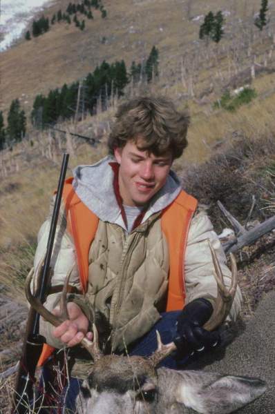 One of son, Tyler's early bucks.  Montana - early 1980's.