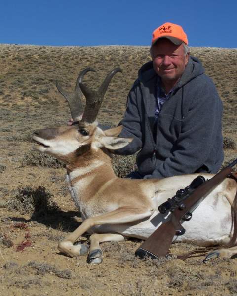 Side view of my big 2007, Wyoming buck.