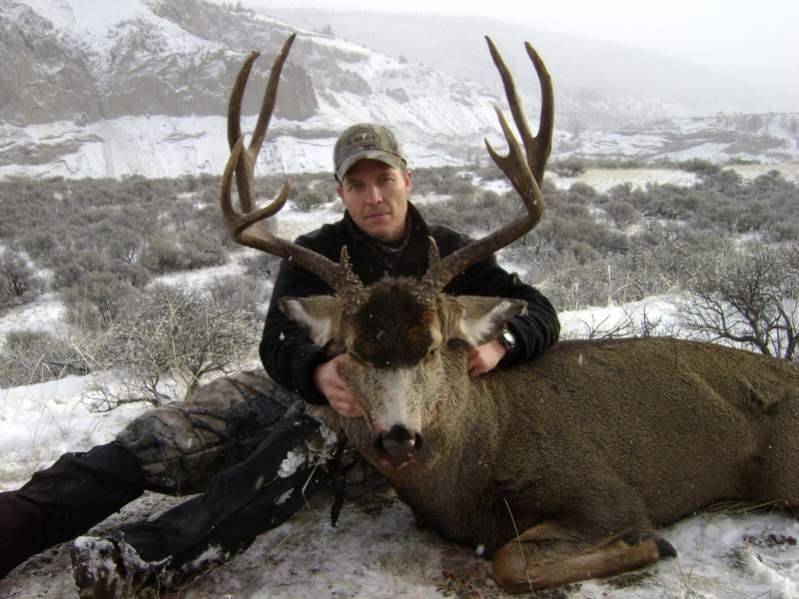 Tyler took this 160's class mule deer in the breaks of the Chilcotin River, British Columbia.  November, 2010.