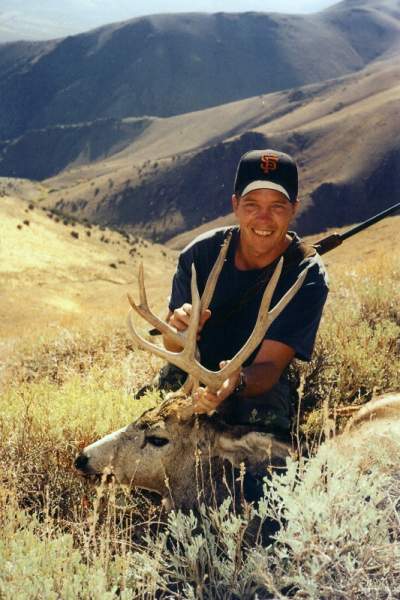 Tyler took this buck at 9000' elevation, on the last day of our backpack trip into the Tobin mountain area of Central Nevada in the 1990's.