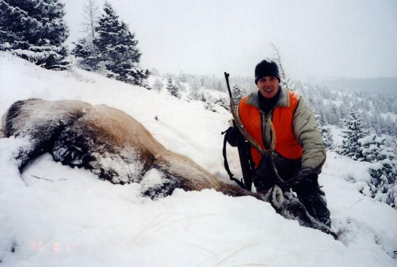 Tyler's one horned bull elk taken in 2000 in Montana.