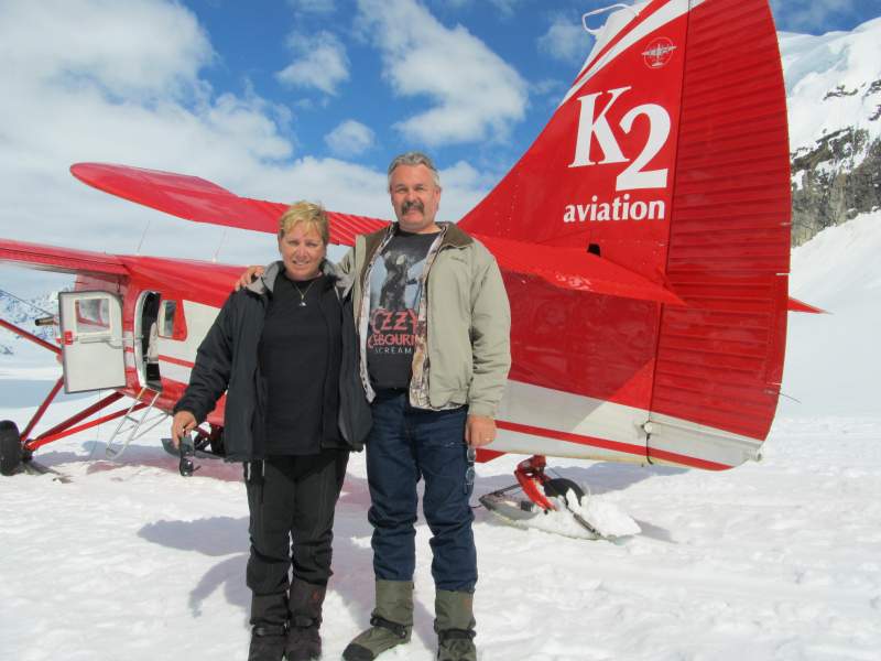 Wife and I doing the glacier landing in Denali Park, Alaska!